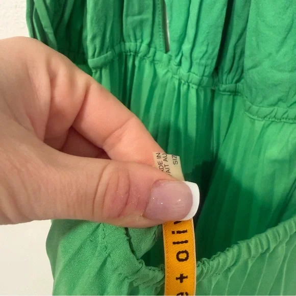 Alice + Olivia Green Silk Sleeveless Maxi Dress L/XL - Picture 7 of 8